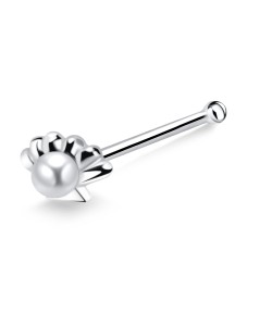 Half Flower Shaped Silver Bone Nose Stud NSKD-857